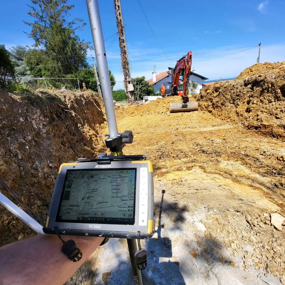 Implantation topographique avant terrassement d’un chantier
